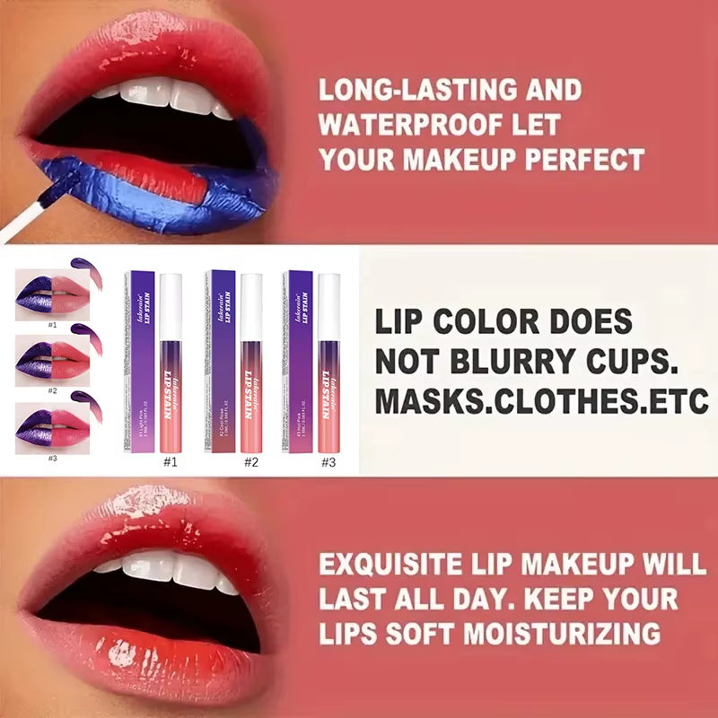 Peel off Lip Gloss Peel Lipstick Set Lasting Waterproof No Fading Lip Gloss Transfer Resistant Natural Lip Tint Makeup Cosmetics