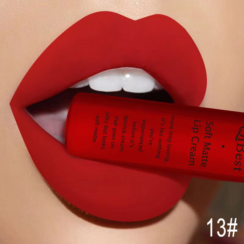 Sexy Velvet Matte Lip Gloss Liquid Lipstick Lipgloss Beauty Red Nude Waterproof Long-Lasting Lip Stain Makeup for Women