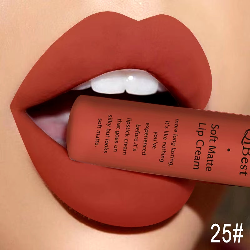 Sexy Velvet Matte Lip Gloss Liquid Lipstick Lipgloss Beauty Red Nude Waterproof Long-Lasting Lip Stain Makeup for Women