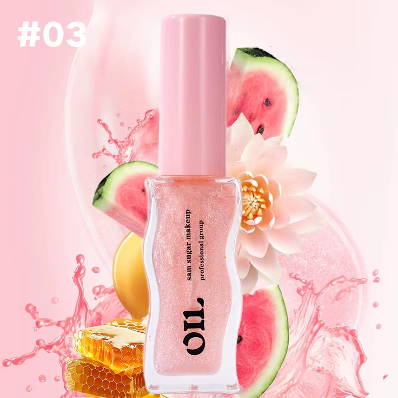 Water Light Honey Essence Lip Oil Long Lasting Moisturizing Fruity Shimmer Jelly Reduce Lip Lines Liquid Lipstick Gloss Makeup