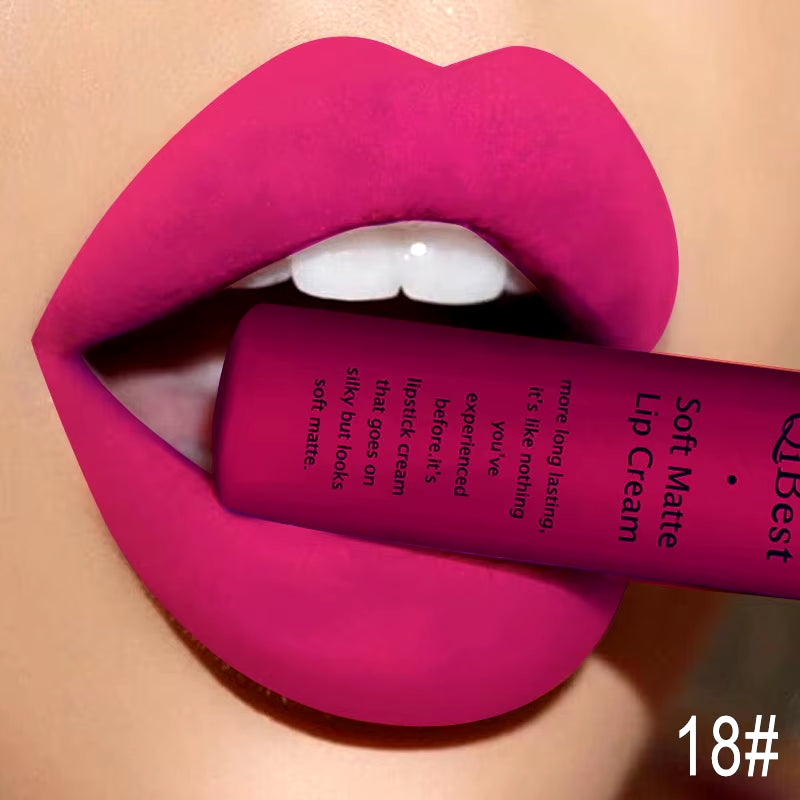 Sexy Velvet Matte Lip Gloss Liquid Lipstick Lipgloss Beauty Red Nude Waterproof Long-Lasting Lip Stain Makeup for Women