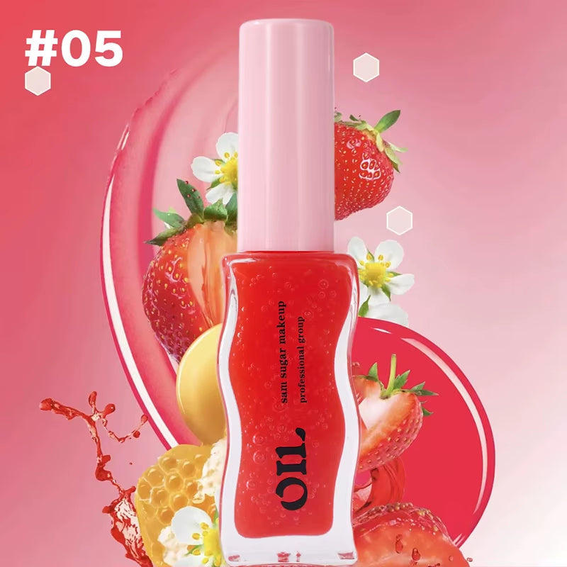 Water Light Honey Essence Lip Oil Long Lasting Moisturizing Fruity Shimmer Jelly Reduce Lip Lines Liquid Lipstick Gloss Makeup