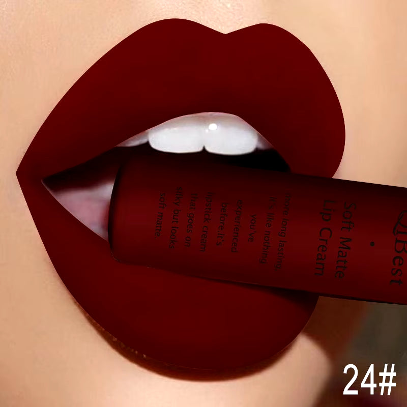 Sexy Velvet Matte Lip Gloss Liquid Lipstick Lipgloss Beauty Red Nude Waterproof Long-Lasting Lip Stain Makeup for Women