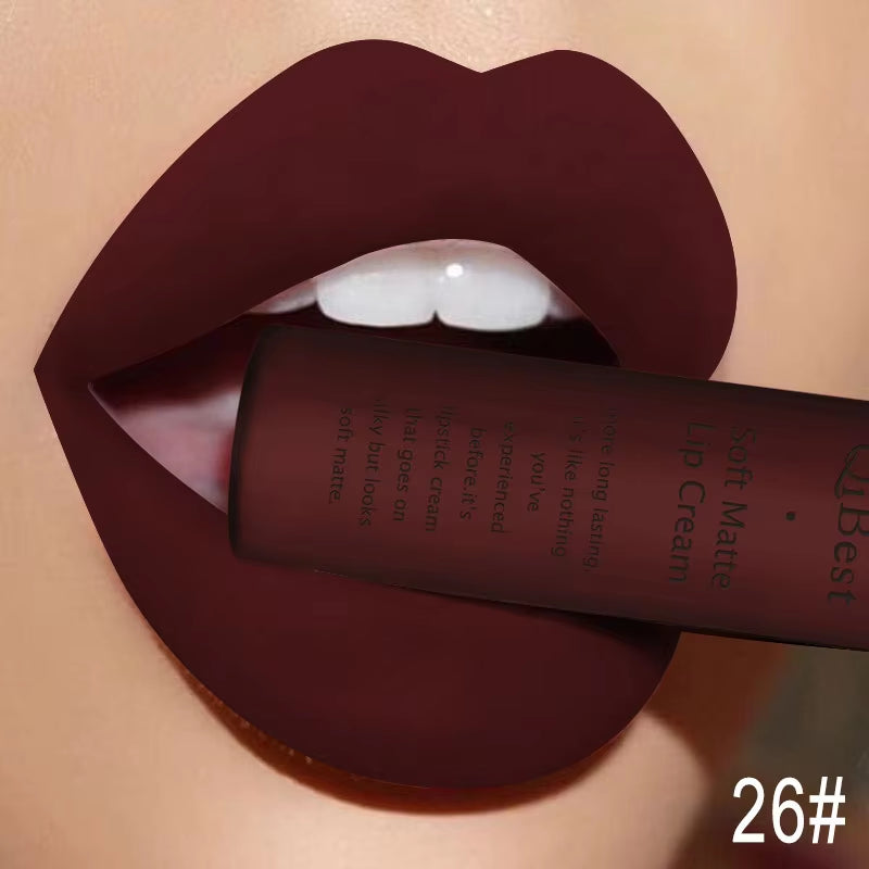 Sexy Velvet Matte Lip Gloss Liquid Lipstick Lipgloss Beauty Red Nude Waterproof Long-Lasting Lip Stain Makeup for Women